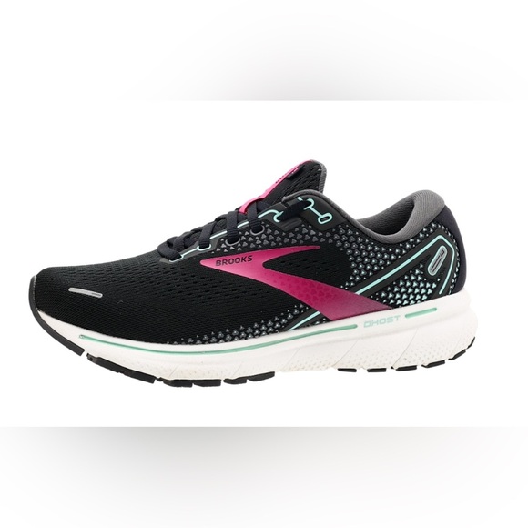 Brooks Shoes - NIB Brooks Women’s Ghost 14 Black/Pink/Yucca Running Shoes in size 6 wide